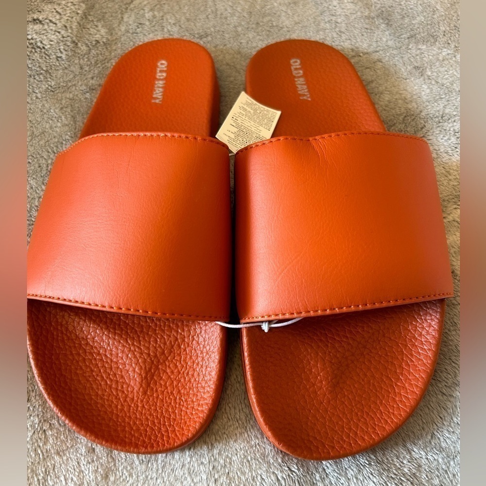 Old Navy Sz 5/6 Women’s Rust Color, Soft Footbed Slide Sandals NWT